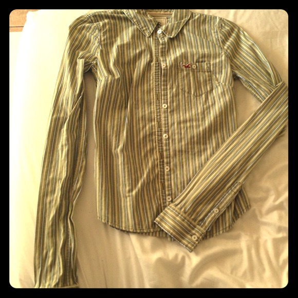 Green Hollister XS long sleeve blouse