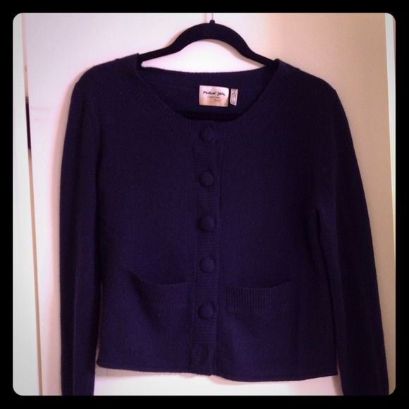 Michael Stars navy cashmere cardigan o/s