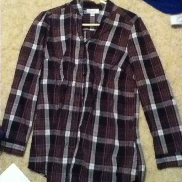 Black, white & pink plaid shirt. Dressyish