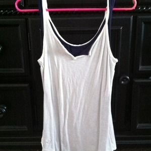Cream and navy tanks from American eagle