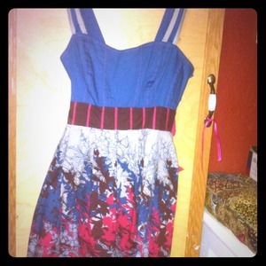 Blue & Pink Floral Dress