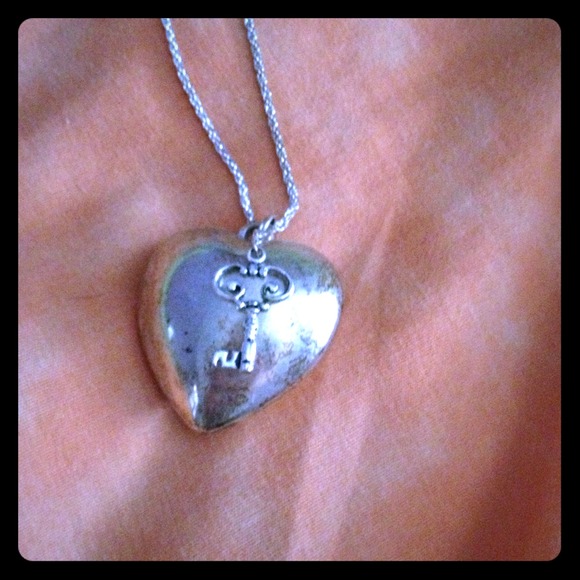 Heart necklace with key