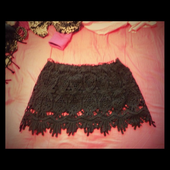 Black lace skirt