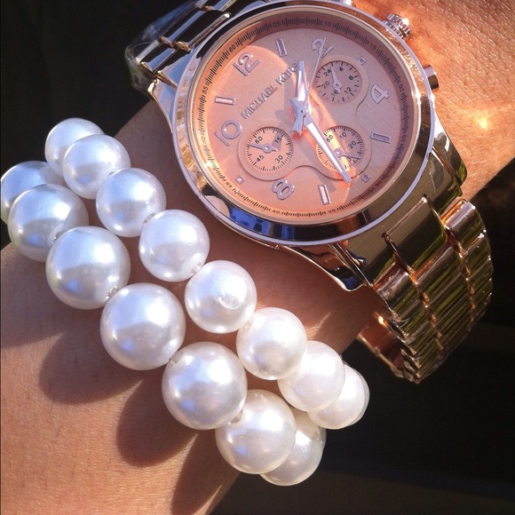 Michael Kors watch (rose colored)& luckys