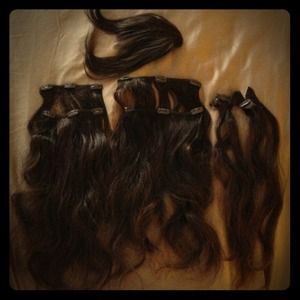Medium Brown Hair Clip-On Extensions