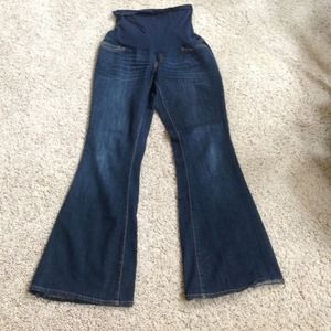 Size L dark wash maternity jeans