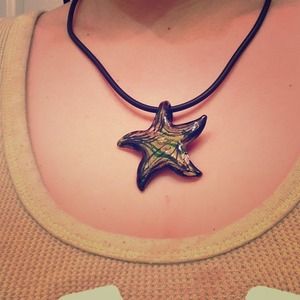 Handmade glass starfish necklace