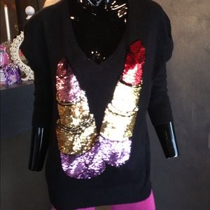 Wildfox sequin lipstick sweater