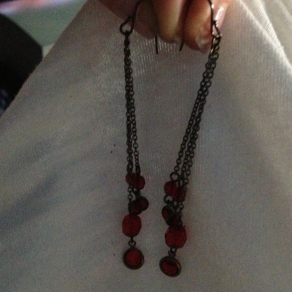 Red crystal earrings