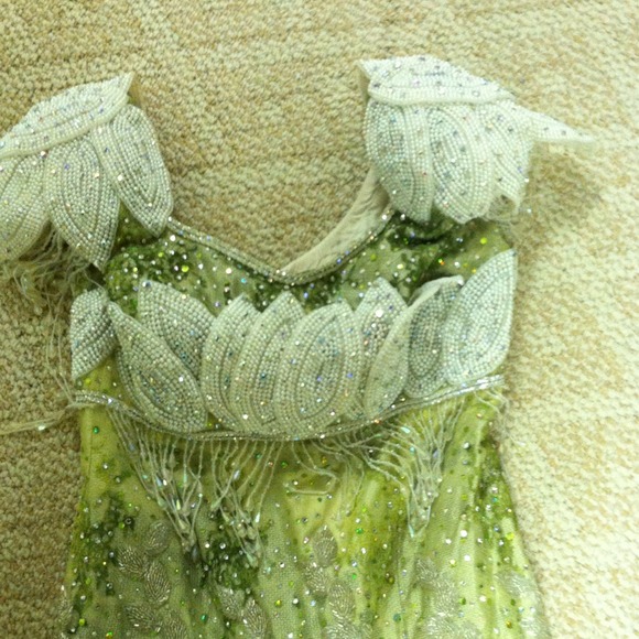 Couture Handmade Formal Dress Stones and Pearls