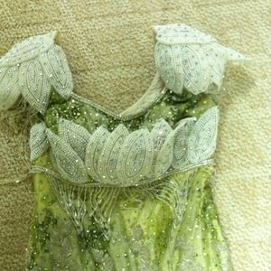 Couture Handmade Formal Dress Stones and Pearls