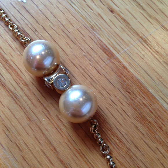 J. Crew pearl rhinestone long layering necklace - Picture 3 of 4