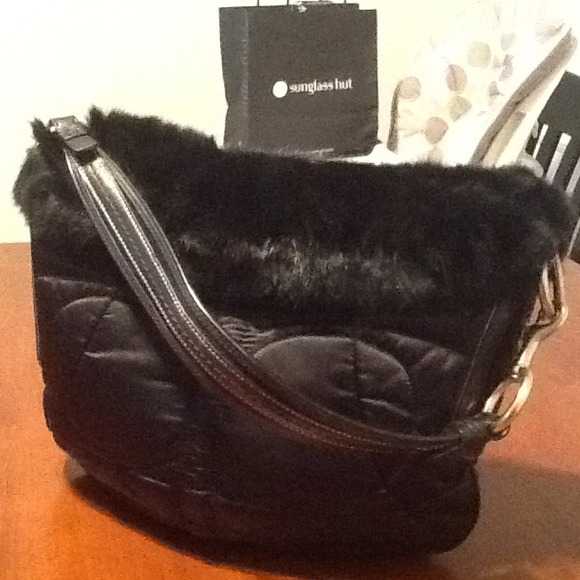 Authentic Coach Purse With Fur - Picture 2 of 4