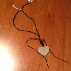 Leather heart necklace