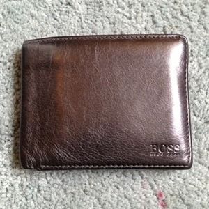 hugo boss brown leather wallet