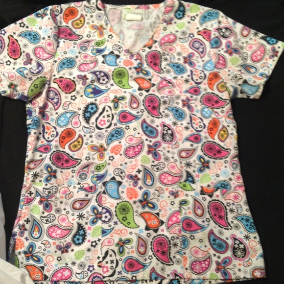 Paisley Libby scrub top