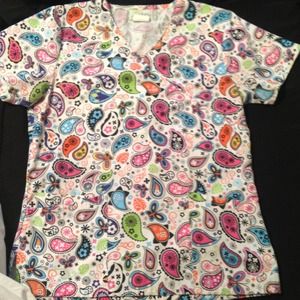 Paisley Libby scrub top