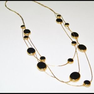 👑💥Gold necklace with black stones😍