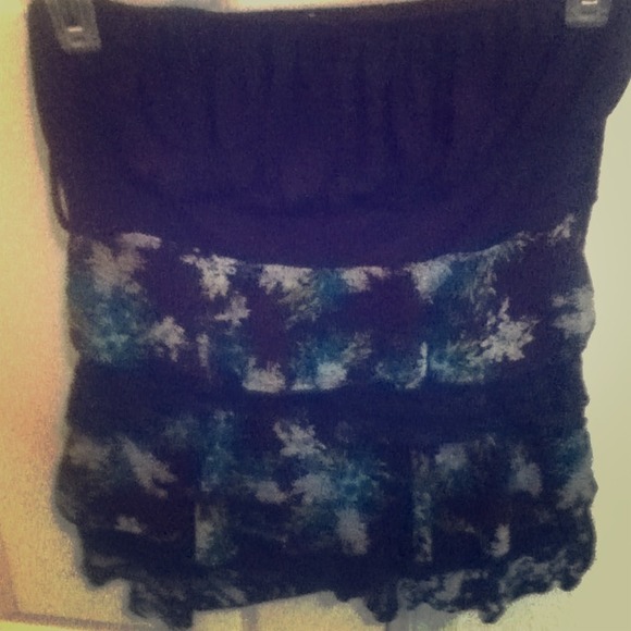 Wet Seal Dark Blue Floral TubeTop