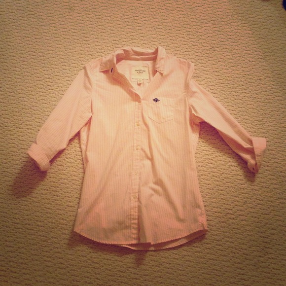 Pink and white Abercrombie polo