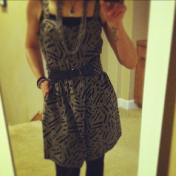 SOLD- local! Silk army green & black tank dress!!!