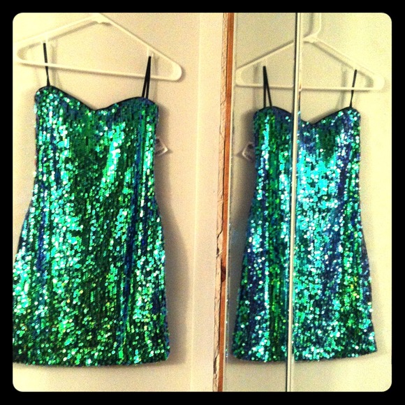 Size small color changing sequin dress.