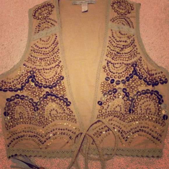 Brown beaded vest