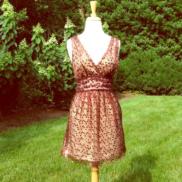 Sequin party dress.  A burgundy brown color