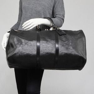 Authentic Black Louis Vuitton-Keepall 55 Travel