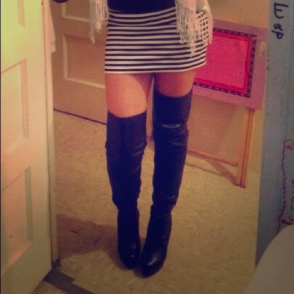 Boots, thigh high stilettos with platform