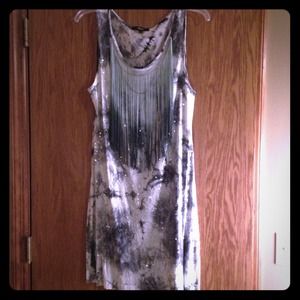 Tie dyed, sequined Black dress size large
