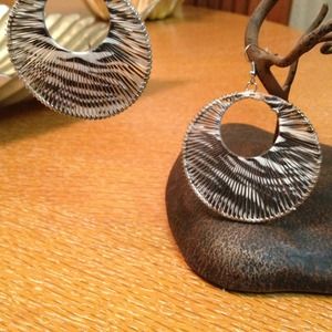 Zebra print thread earrings