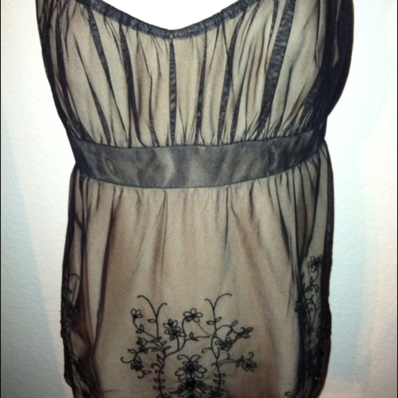 *Ann Taylor LOFT* brown / black Sz 8 M L tank top - Picture 2 of 4