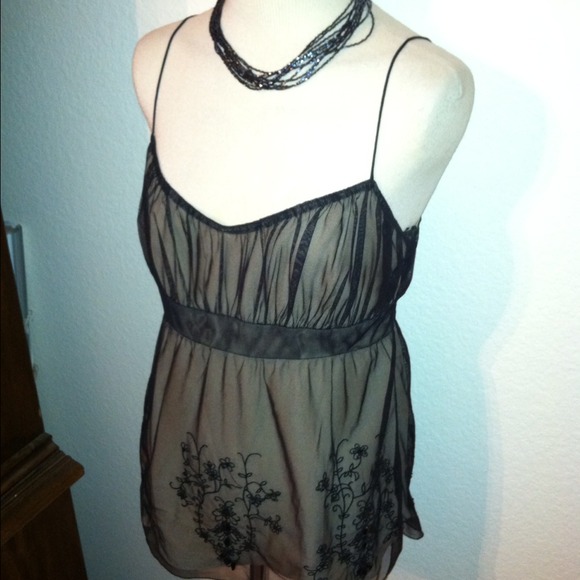 *Ann Taylor LOFT* brown / black Sz 8 M L tank top - Picture 3 of 4