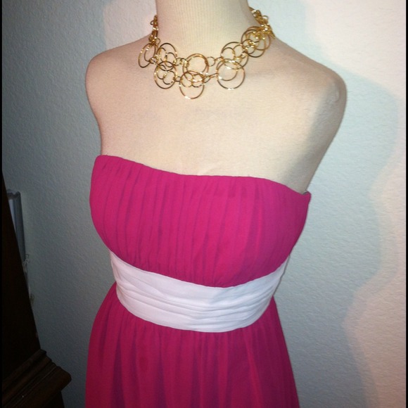 *NEW* Sz 10 M L pink strapless cocktail dress - Picture 2 of 4