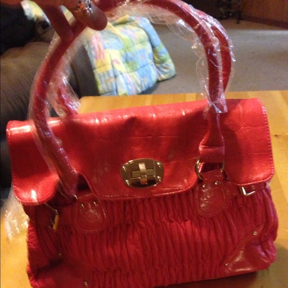 Red orange purse