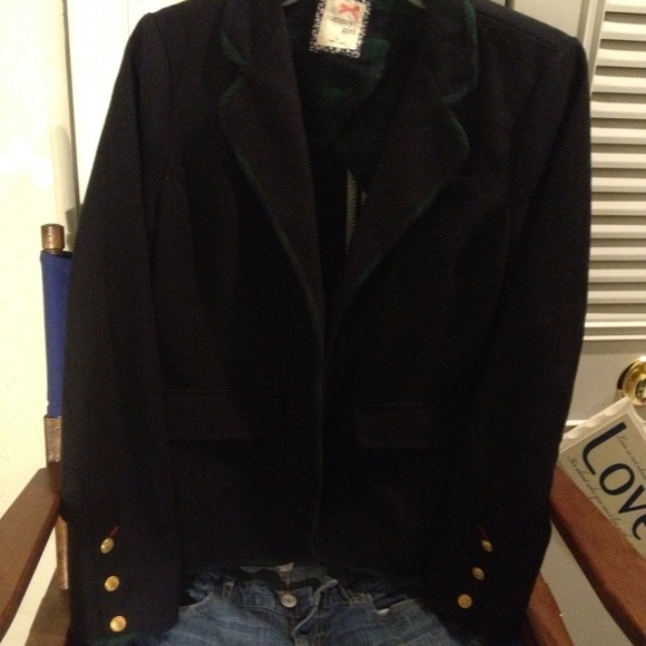 Navy blue & green trim Blazer.