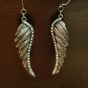 Silver Angel wing earrings