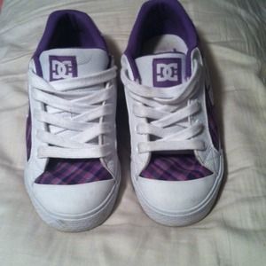 Purple plaid DC sneakers!