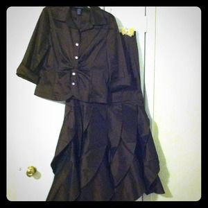 Chocolate Brown formal top & matching skirt