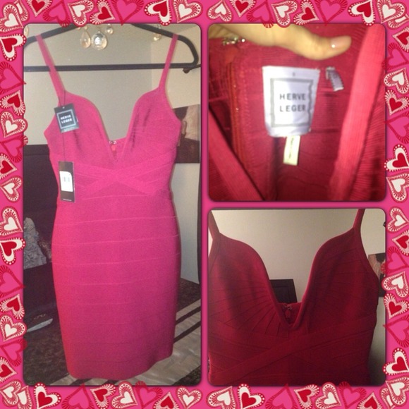 Authentic Red Herve Leger Dress