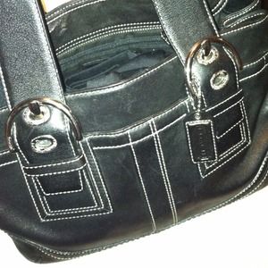Reduced Black leather authentic coach bag