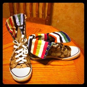 Coach high top "converse" sneakers Brown monogram