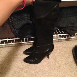 Black over the knee guess boots