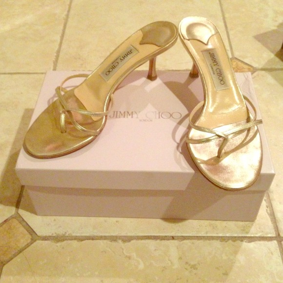 Light gold strappy Jimmy Choo sandals!
