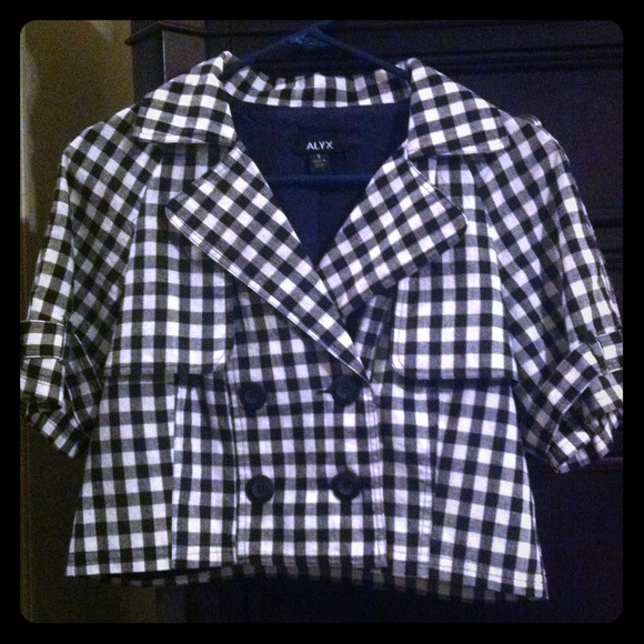 Black and white crop jacket