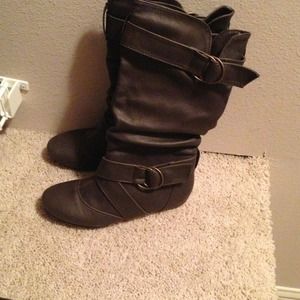 Brown flat mid calf boots❌reserved❌