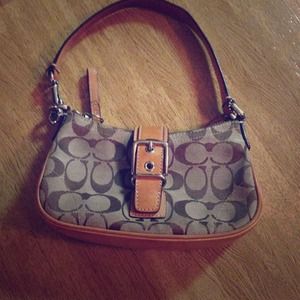 Small Coach purse~tan and brown