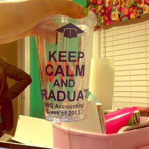 Personalized keep calm and graduate cup