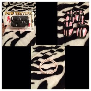 Bundle of Dog Clothes Shoes and Accessories